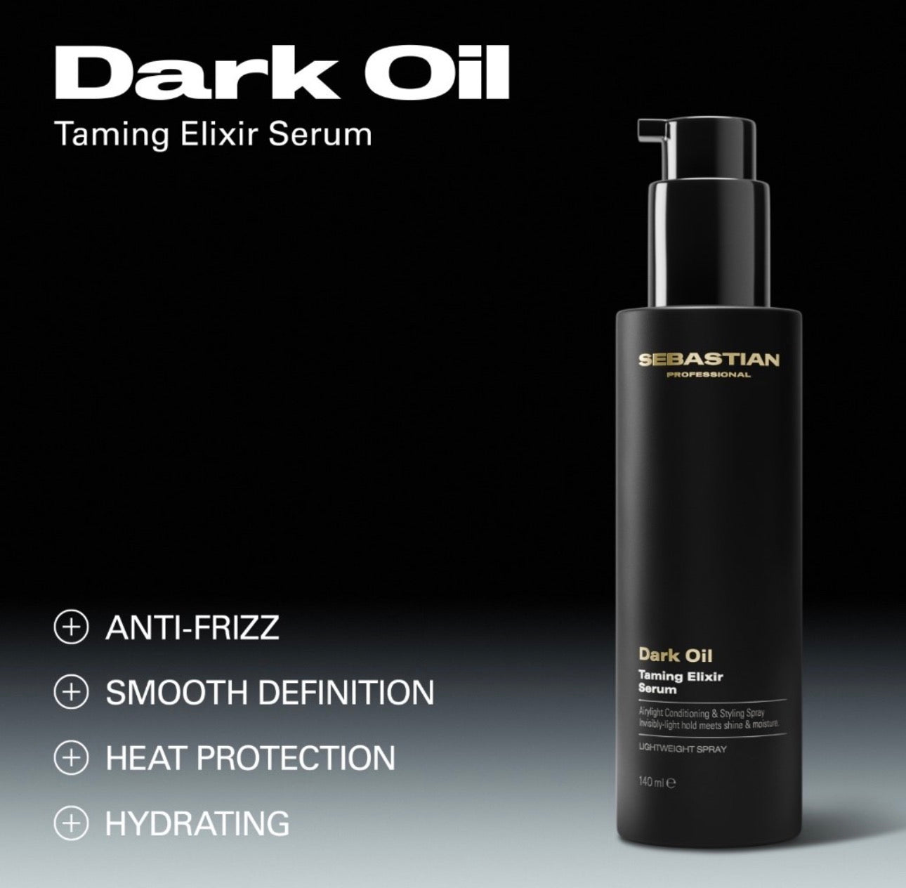 DARK OIL drėkinantis, glotninantis nuo karščio ir šiaušimosi apsaugantis serumas, 140 ml