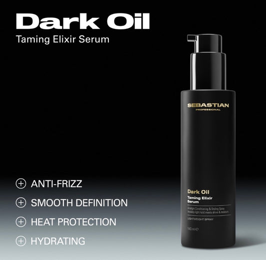 DARK OIL drėkinantis, glotninantis nuo karščio ir šiaušimosi apsaugantis serumas, 140 ml