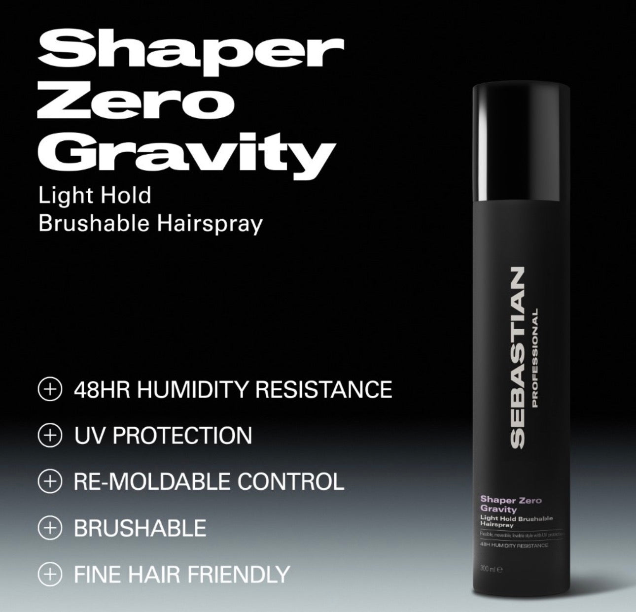SHAPER ZERO GRAVITY silpnos fiksacijos plaukų lakas, 300 ml